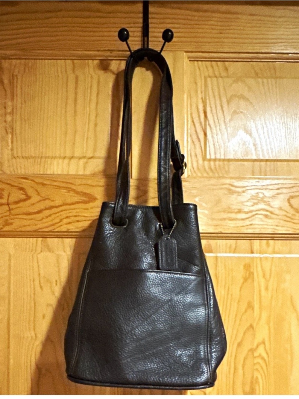 Vintage Coach Sonoma Bucket Bag Pebbled Gorgeous Dark Brown Leather